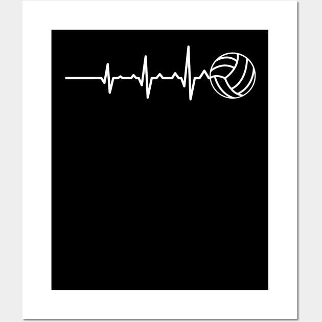 Funny Volleyball Heartbeat Love Volleyball Player Wall Art by jadolomadolo